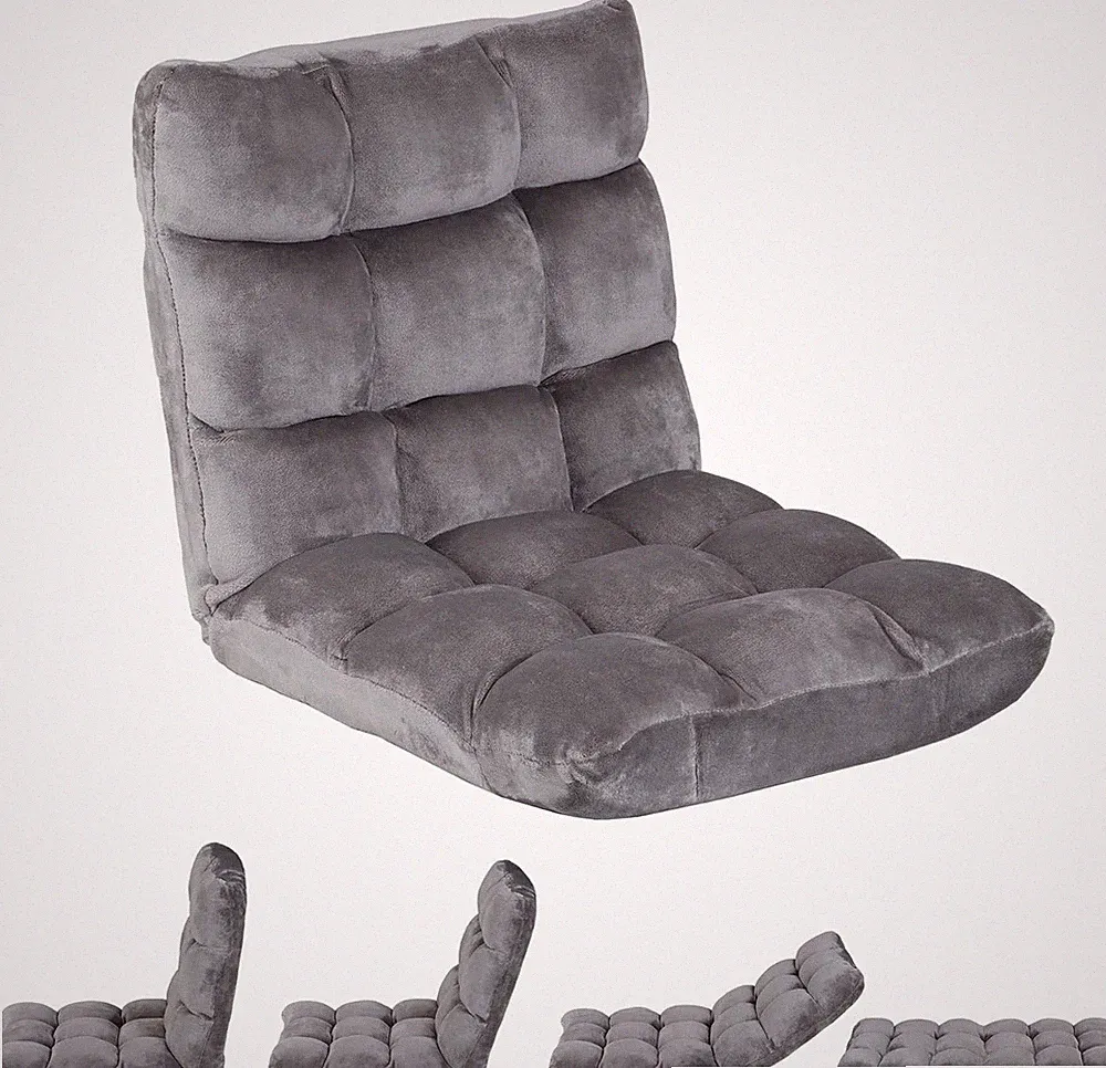 14-Position Folding Floor Chair Sofa Cushioned Padded Reclining Bed Lounge Couc