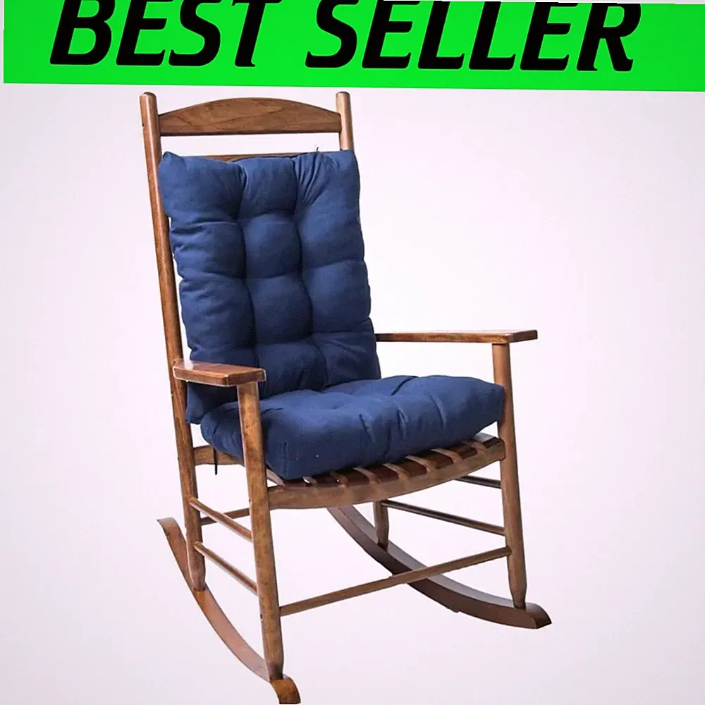 Cotton Polyester Rocking Chair Cushion, Navy Blue