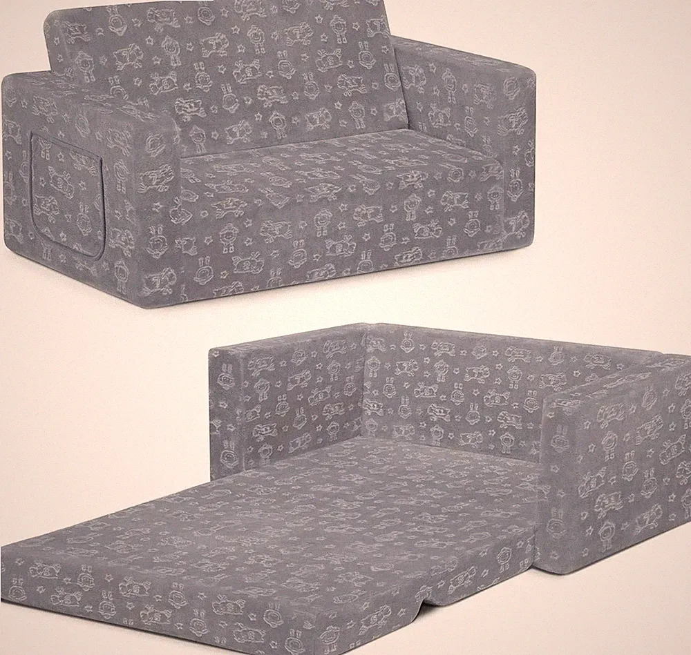 Delta Children Serta Perfect Extra Wide Convertible Sofa to Lounger, Comfy 2-In