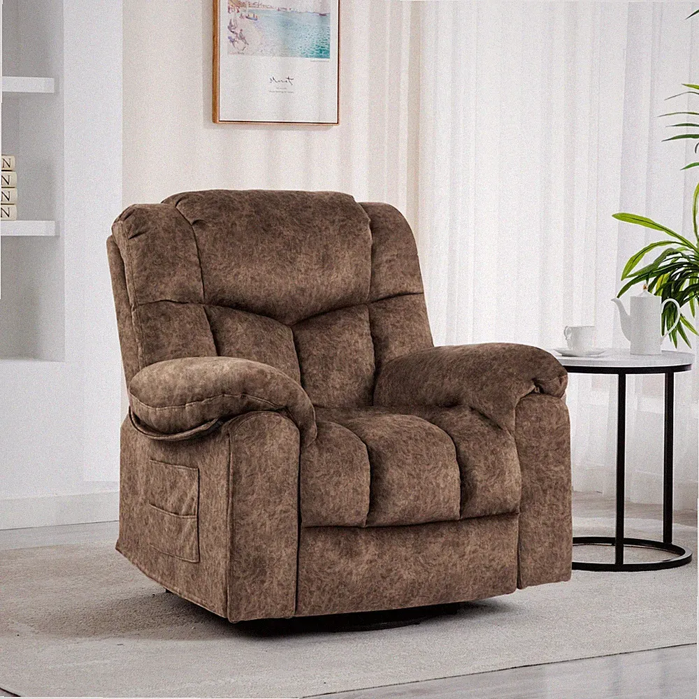 HOMYEDAMIC Recliner Chair Massage Rocker Swivel Heated with Hideable Cup Holders