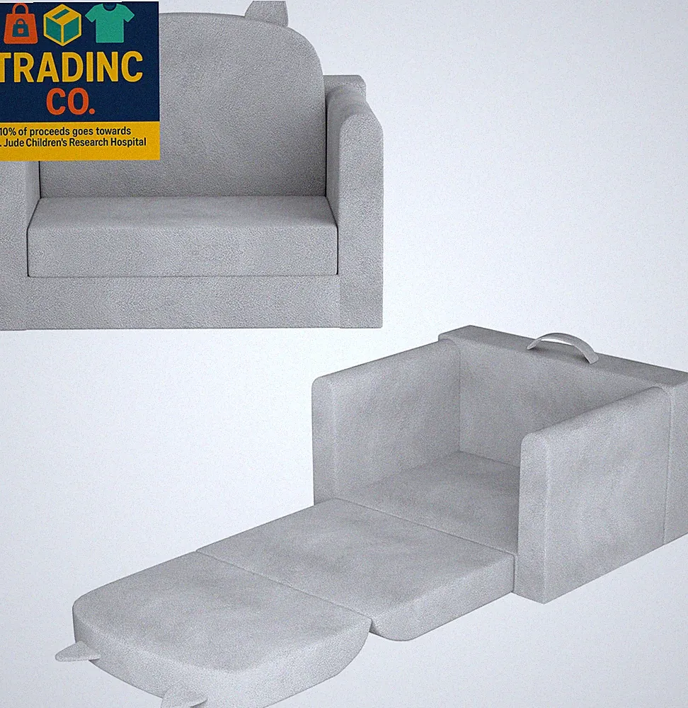 Kids Sofa Bed with Removable Washable Cover & Backrest – Foldable Toddler Chair