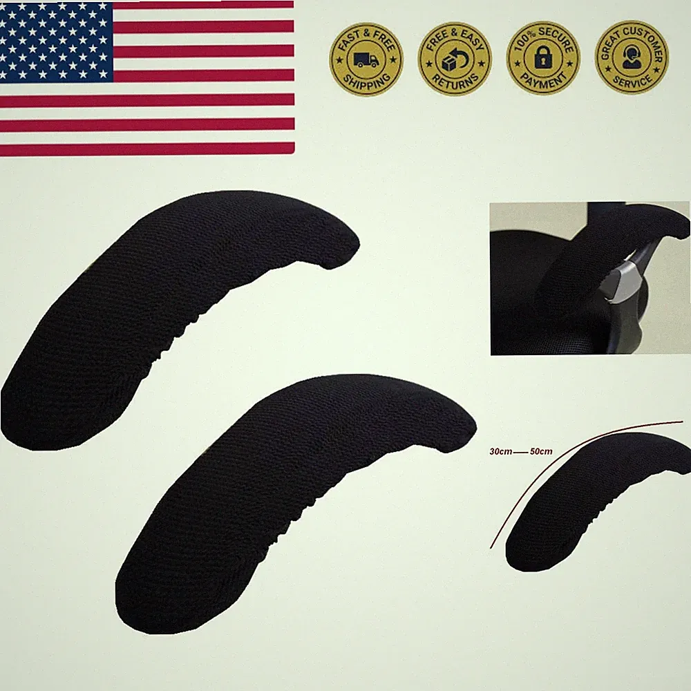 Removable Black Cotton Armrest Covers: Stretch Fit for Ultimate Comfort