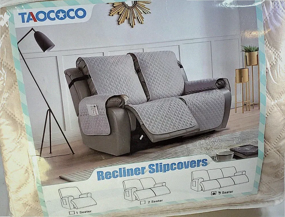 TAOCOCO 3-Seater Recliner Loveseat Slip Cover - BEIGE